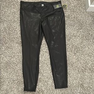 Black Faux Leather Women Jeans